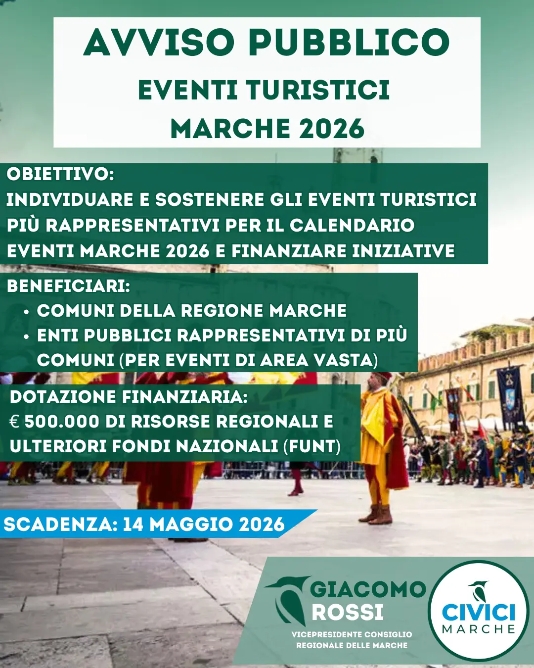 BANDO EVENTI TURISTICI MARCHE 2026