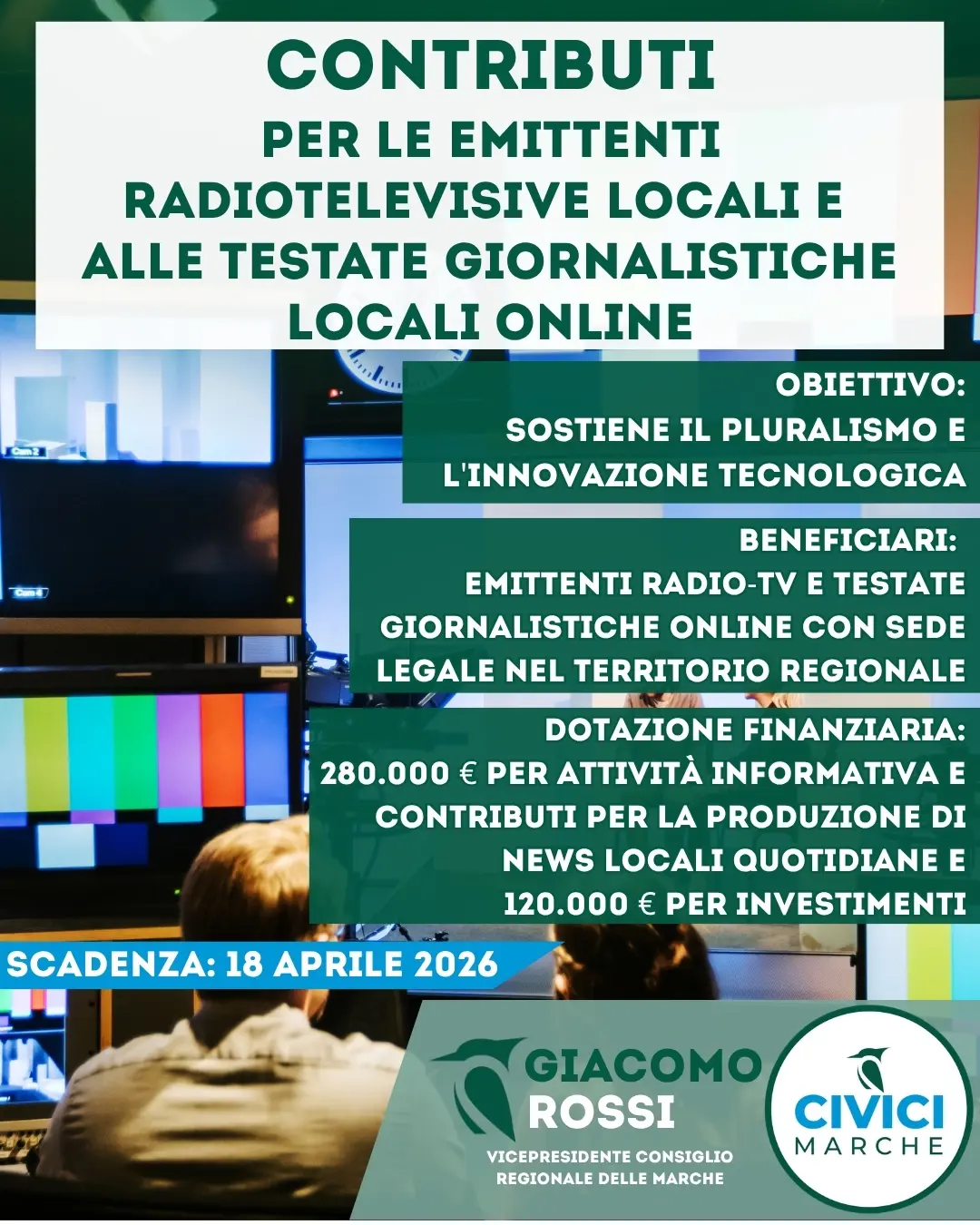 CONTRIBUTI DALLA REGIONE MARCHE ALLE EMITTENTI LOCALI E TESTATE ONLINE